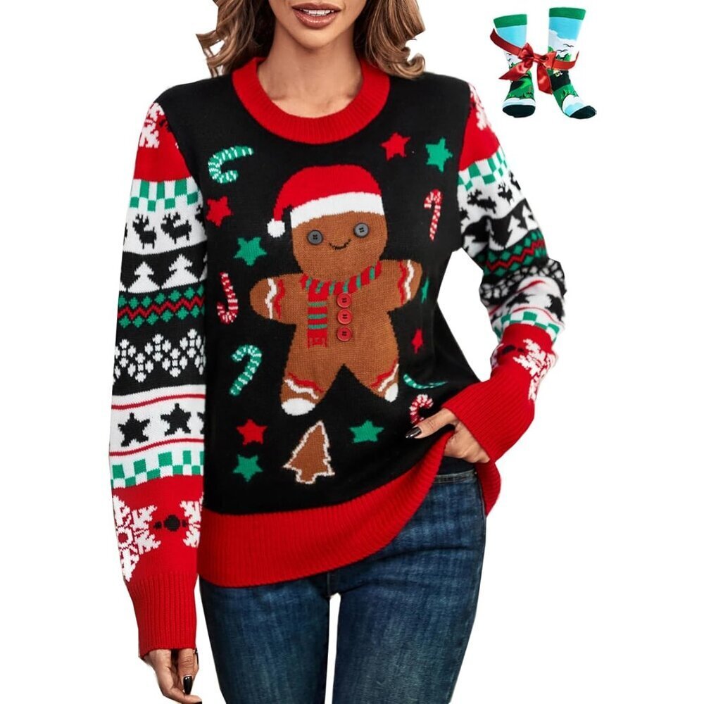 Christmas Sweater for Women Knit Ugly Holiday Family Matching Outfit